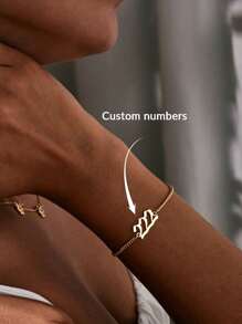 Custom Number Bracelet, 111, 444, 333, 222 Spiritual Angel Number, Luck Number Bracelet, Stainless Steel Jewelry Custom Numbers Important Year Bracelet With Nk Chain Birthday Gift For Her, Mothers Gift Birthday Gifts Christmas,Halloween Gifts