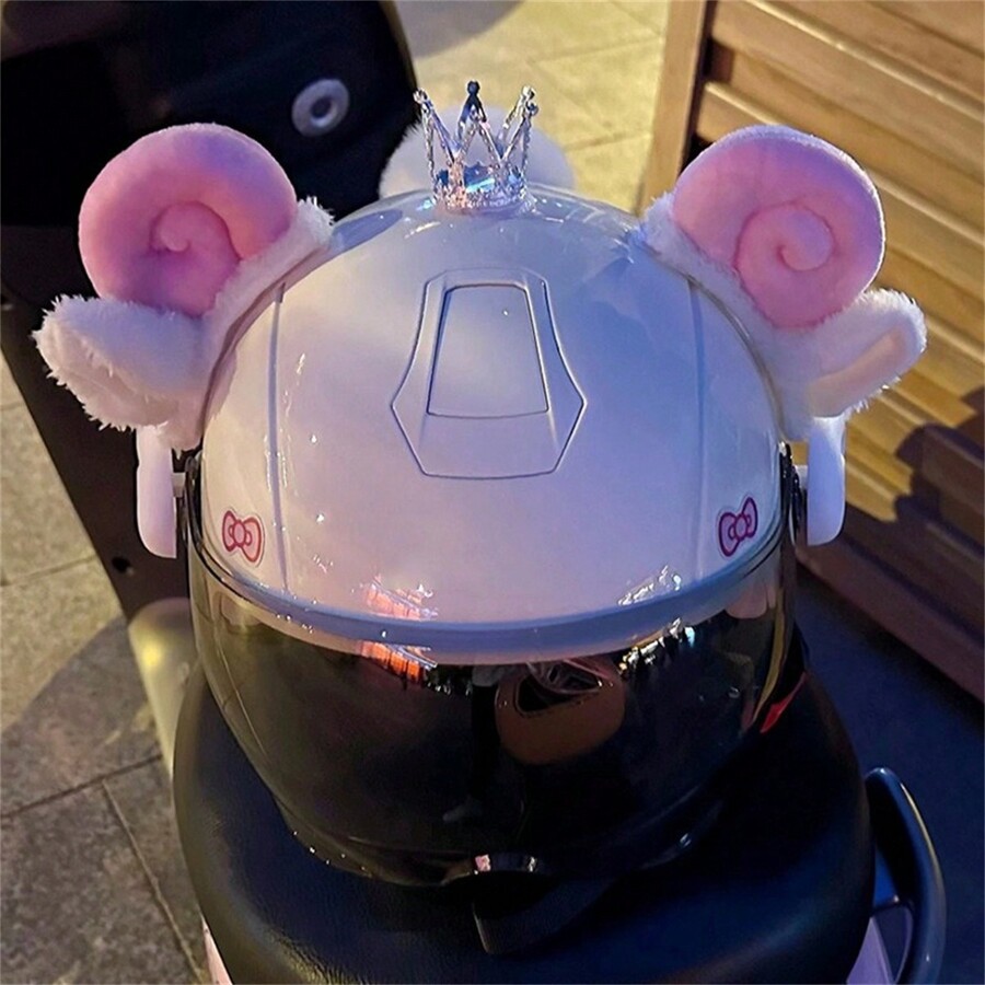 Ski Helmet Motorcycle Helmet Trim Goat Ears Removable Plush