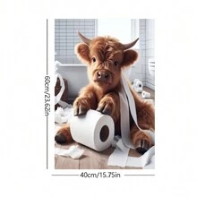 1PC Phong cách nghệ thuật hiện đại Động vật dễ thương Giấy vệ sinh Tranh sơn dầu Canvas Trang trí tường, Nghệ thuật chân thực Mèo hươu cao cổ In Hình ảnh Áp phích Trang trí phòng, Hành lang, Phòng ngủ, Văn phòng, Phòng học, Trang trí tường phòng khách, Trang trí mùa thu (Không có khung) - Nhiều màu - Xem 20