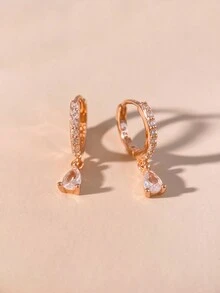 ESBERRY 女士水钻时尚耳环，适合日常佩戴 - 玫瑰金 - 查看 6