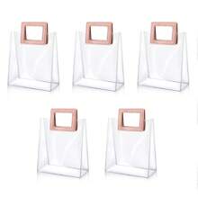 5 Pcs Clear Gift Bag With Handles Transparent Plastic Gift Tote Bags Reusable White Red Pink Goodie Bags For Valentine's Day Wedding Christmas Birthday Party Supplies Valentine's Day Valentines Valentine's Day Decor Valentine's Day Valentine Valentine's Day Valentines Gifts - Clear - View 12