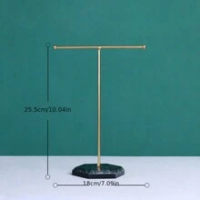 1pc Marble Pattern Wooden Base T-Shape Earring Display Stand, Suitable For Home, Retail Store, Boutique, Supermarket, Jewelry Organization - Multicolor - View 10