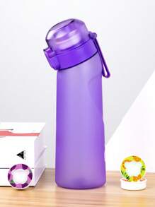 1 pieza Botella de agua con sabor, set inicial de botellas, botella de bebida con 1 cápsula de sabor aleatorio adecuada para gimnasios, escuelas, botella de agua con sabor, para exteriores, campamento