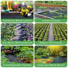 Garden Barrier Landscape Fabric, Block Fabric Heavy Duty 3.2oz, Woven Mulch For Landscaping Ground Cover Control Fabric, Black Garden Bed Liner - màu đen - Xem 6