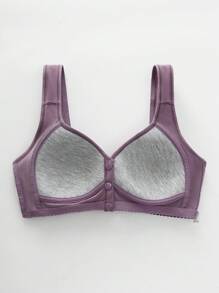3 Peças Conjunto Sutiã Sem Fio com Fechamento na Frente, Lingerie Feminina Confortável e Respirável