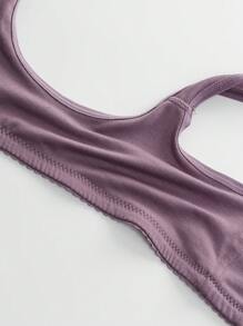 3 Peças Conjunto Sutiã Sem Fio com Fechamento na Frente, Lingerie Feminina Confortável e Respirável