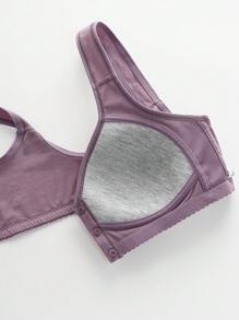 3 Peças Conjunto Sutiã Sem Fio com Fechamento na Frente, Lingerie Feminina Confortável e Respirável