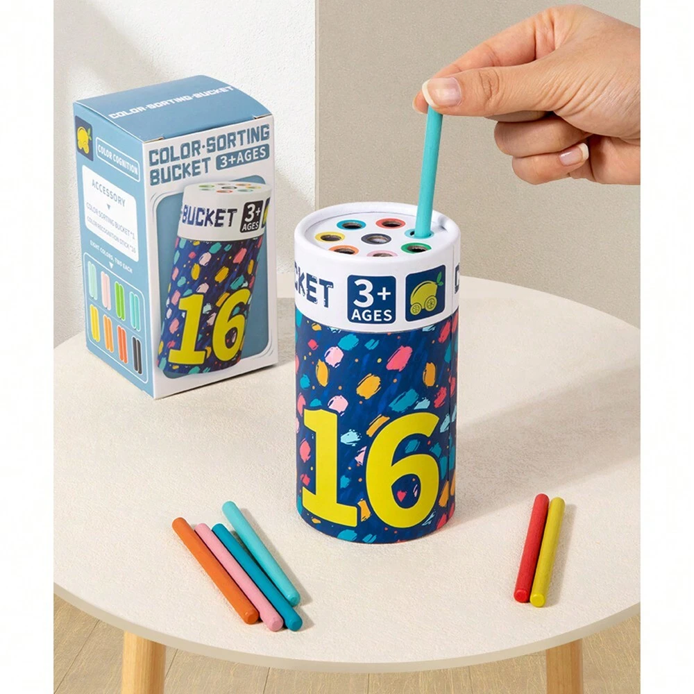 Montessori Color Sorting Stick Toy For Toddlers Fine Motor