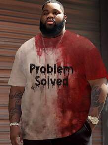 Plus Size Men's 3D Stop Bleeding Graphics Print Round Neck Short Sleeve Casual T-Shirt