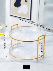 1pc Round Serving Tray With Handle, For Household Use, Dinner Parties Christmas Gift - Multicolor - View 6