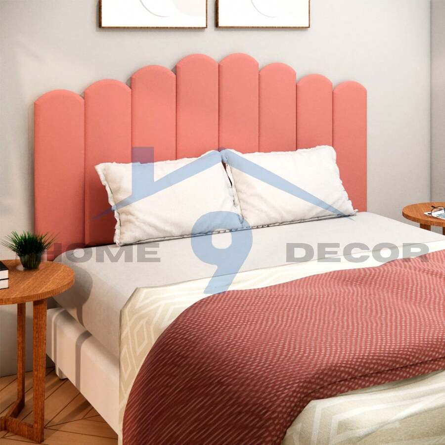 Headboard For Single Double Bed Box 60x20 Self-Adhesive Plate 7 Plates - 乾枯玫瑰色 - 查看 1