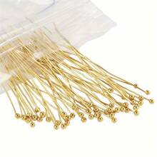50pcs 20-50mm Stainless Steel Heads Eye Flat Head Pin Gold Silver Plated Ball Head Pins For Jewelry Findings Making Accessories - DIY Jewelry Pins - View 9