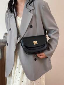 时尚女士单肩包和斜挎包，时尚别致，用途广泛 - 黑色 - 查看 4