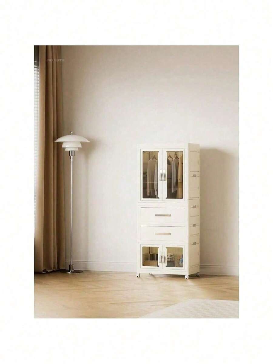 Bedroom Clothes Storage Locker Home Furniture Plastic Transparent