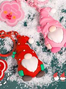 1PC 可爱圣诞雪人钥匙扣卡通钥匙扣汽车挂件书包挂饰男女圣诞节礼物圣诞老人 - 彩色 - 查看 4