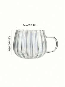 1PC 玻璃南瓜杯，咖啡杯，透明玻璃，早餐杯，奶昔杯，果汁杯，牛奶杯，透明杯饮水杯，拿铁杯，浓缩咖啡杯，卡布奇诺杯，拿铁麦片酸奶饮料杯，牛奶杯时尚杯多用途杯透明汤杯，饮料杯马克杯可爱南瓜万圣节咖啡杯家庭办公室