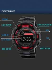 Boys' Teenage Sports Watch With Night Light , Shock Resistant And Electronic Movement