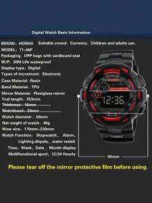 Boys' Teenage Sports Watch With Night Light , Shock Resistant And Electronic Movement