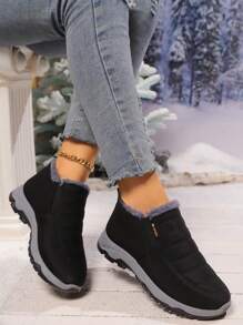 Thicken Soft Cotton Padded Anti-Slip Middle Aged/Elderly Women Winter Casual Flat Warm Boots