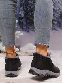 Thicken Soft Cotton Padded Anti-Slip Middle Aged/Elderly Women Winter Casual Flat Warm Boots