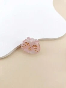 5 件/包 2.5 厘米笑脸猫设计亚克力发夹，优雅可爱，适合日常佩戴 - 彩色 - 查看 5