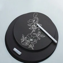 20 Sheets Of Circular Cardboard With A Diameter Of 17/25/29 Centimeters. Handmade Artwork Using Circular Cardboard - Black - View 4