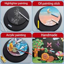 20 Sheets Of Circular Cardboard With A Diameter Of 17/25/29 Centimeters. Handmade Artwork Using Circular Cardboard - Black - View 5