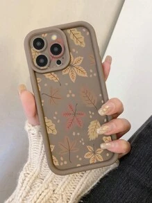 1个复古枫叶图案防震摄像头保护手机壳，采用精准孔位设计，兼容苹果 11 Pro Max/12 Pro Max/13 Pro Max/14 Pro Max/15 Pro Max/16 Plus/16 Pro Max，兼容红米、OPPO、Realme、vivo、Infinix、荣耀、一加等品牌手机，国际版，非国内版。 - 棕色 - 查看 5