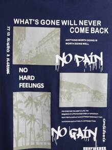 No Pain No Gain Men's Basic 100% Cotton T-Shirt - Màu xanh hải quân - Xem 3