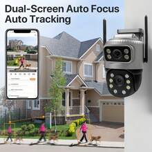 SWVW Camera an ninh PTZ WiFi có dây 2K 4MP ống kính kép (2x2MP) ngoài trời với góc siêu rộng, Camera 360 độ cắm điện 2,4 GHz, Phát hiện người/xe, Còi báo động, Tầm nhìn ban đêm màu, 2,4GWIFI Camera an ninh gia đình trong nhà và ngoài trời, Camera WIFI không dây, Camera IP, Camera PTZ, Camera vòng, Không có Camera giám sát, Camera CCTV, Camera thú cưng, Camera giám sát IP PTZ ngoài trời trong nhà thông minh - Phích cắm loại C của EU (220-240V) - Xem 6