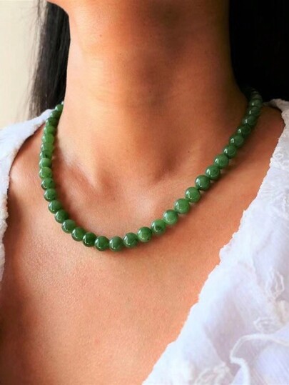 1 pieza Collar con cuentas de perlas exageradas y coloridas, collar gargantilla de cadena con bolas geométricas a la moda, adecuado para uso diario de mujer, regalos de vacaciones, decoración de fiestas - Conjunto de joyas encantador