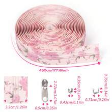 1 套 = 4.5 米花卉印花尼龙拉链 + 10 个拉链头 + 20 个前拉链止动件 + 10 个后拉链止动件，可定制长度，适用于包袋、背包、衣服口袋等 - 多色 - 查看 3