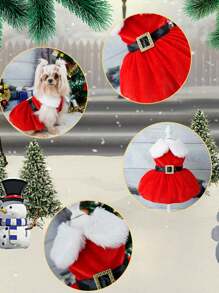 1 件宠物冬季服装圣诞老人经典狗狗圣诞节连衣裙新年节日连衣裙