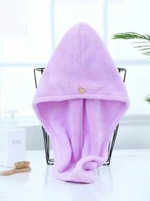 1条珊瑚绒速干发巾，加厚吸水干发巾，可爱头巾，适合日常浴室/睡眠帽使用 - 多色 - 查看 12