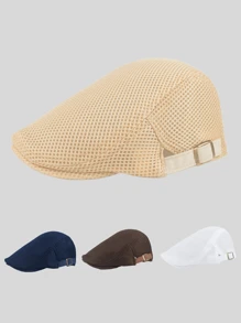 1 件装男士时尚可调节透气网眼贝雷帽太阳帽，户外运动和日常通勤，夏季 - A - 查看 1