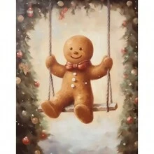 1 tấm vải Canvas trang trí tường Giáng sinh cổ điển nhẹ nhàng, trang trí nhà nông thôn, phong cảnh mùa đông, nghệ thuật ngày lễ, không khung - Nhiều màu - Xem 41