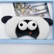 1pc Breathable Plush Eye Mask Sleep Special Cute Cartoon Eye Mask,School,Back To School,Travel,Travel Essentials,Home Essentials,Eye Mask,Sleep Mask - Black - View 10