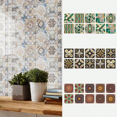 10 stuks/set tegelstickers badkamer keuken achterwand verwijderbare muurstickers, home decor vinyl waterdichte zelfklevende stickers, doe-het-zelf muurschilderingen, 3,94/5,91/7,87 inch