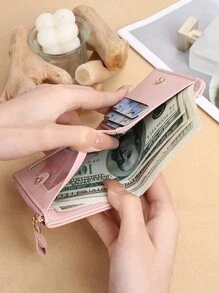 Minimalist Zipper Wallet High-End Women's Wallet Fashionable PU Patchwork Card Holder Compact Zipper Wallet Suitable As Gift For Women Wallet Mini Wallet Purse Wallet Small Wallet Cute Wallet Wallet