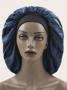 Awegeo Two Tone Hair Bonnet Silk Bonnet Satin Bonnet - Navy Blue - View 12