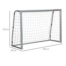 SPORTNOW 6ft X 4ft Football Goal, Football Net For Garden, Training Goal With Ground Stakes, Steel Frame - Grey - View 5
