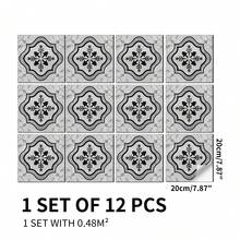 12 piezas de baldosas de vinilo esmerilado y grueso para piso de cocina y baño, pegatinas impermeables autoadhesivas para salpicadero y pared