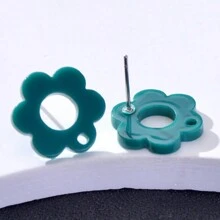 20pcs Plum Blossom Shaped Acrylic Stud Earrings For Women DIY Jewelry Making Earring Components Accessories