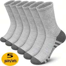 5 đôi/bộ tất thể thao, tất chạy bộ có đệm, tất thể thao ngoài trời thoáng khí - Nhiều màu - Xem 4