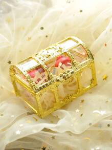 1pc European Style Mini Treasure Box, Wedding Candy Box, Gold Gift Box Suitable For Making Wedding Gifts, Creative Gift Storage Box - Gold - View 3