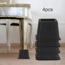4 Pcs Bed Riser Premium Chair Risers, 3 Inch Heavy Duty Furniture Raisers Stand, Elephant Feet Aid Raising Lifting For Couch Feet Desk Leg Block Plastic Square For Sofa Bedpost - Variant1 - View 3