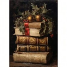 1 tấm vải Canvas trang trí tường Giáng sinh cổ điển nhẹ nhàng, trang trí nhà nông thôn, phong cảnh mùa đông, nghệ thuật ngày lễ, không khung - Nhiều màu - Xem 99
