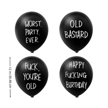 8/16 件生日黑色气球趣味派对配件虐待生日气球 - 8 个不同趣味攻击性气球（适合她/他），圣诞节 - 黑色 - 查看 2