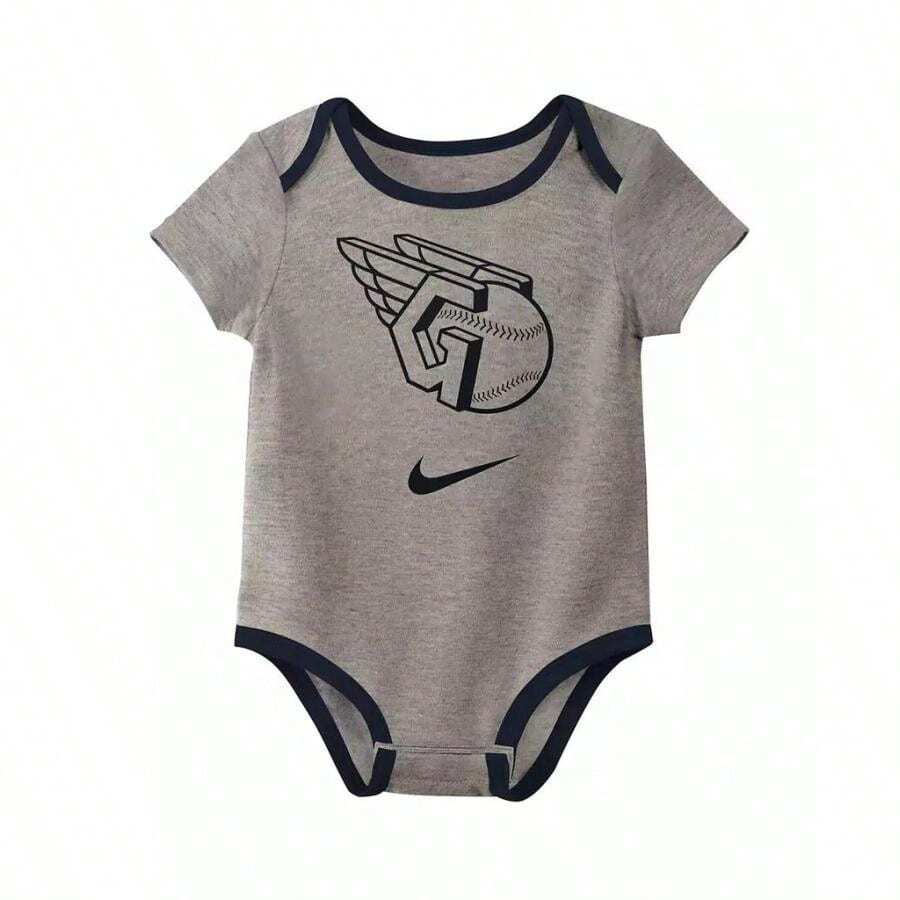 Nike Baby Boys And Girls Cleveland Guardians Authentic Collecn Three-Pack Bodysuit Set
