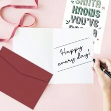 1pc Funny Christmas Greeting Card - Santa Knows You've Been A Ho, Holiday Card With Humorous Saying, Festive Holiday Season Greeting For Family And Friends, Perfect Gift For Christmas